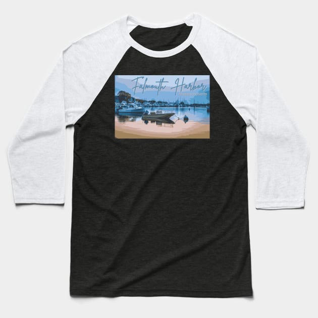 Falmouth Harbor, Cape Cod Baseball T-Shirt by Gestalt Imagery